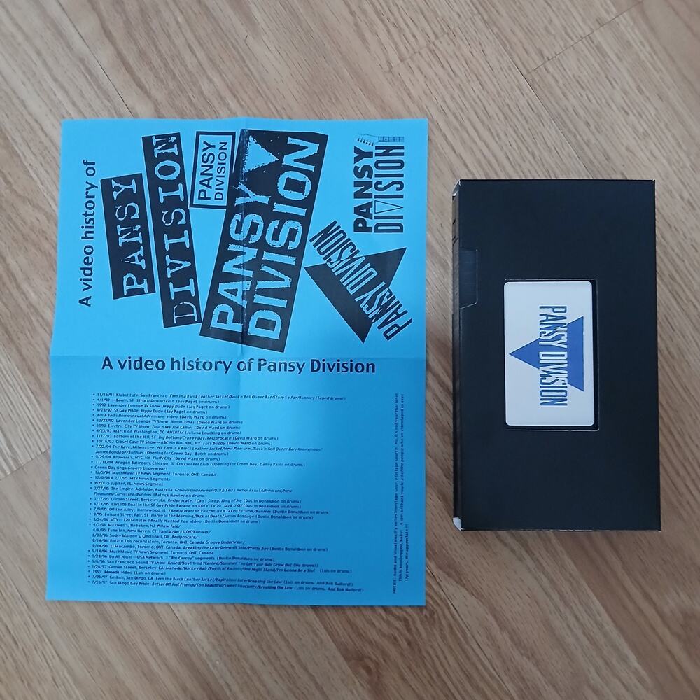 A Video History Of Pansy Division VHS Queer Pop Punk Rock Lookout Records